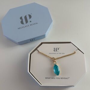 Bomb Party The Sacred Life Necklace NK74460 Aqua Blue Quartz Gold Plating